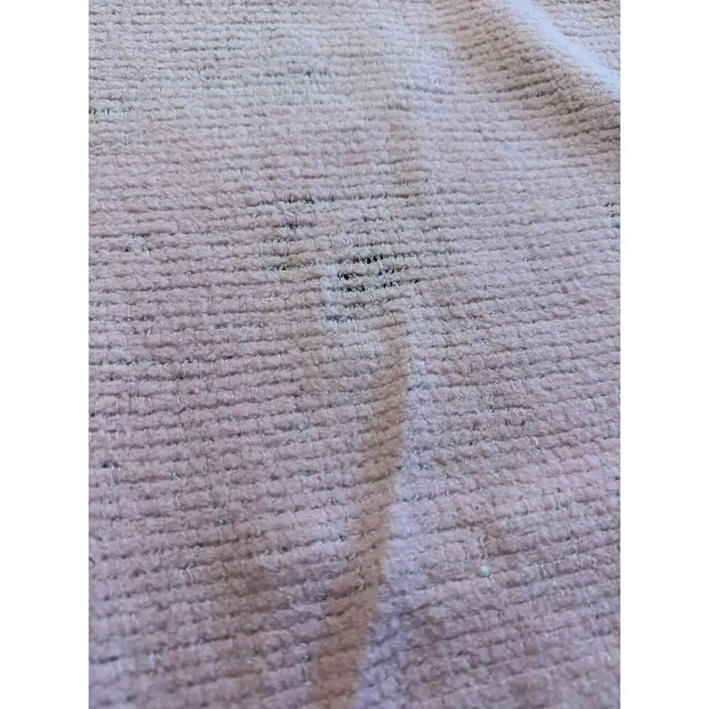 Vintage Pink Twin Blanket Satin Trim Lightweight Bed Blanket 72x60 Cottage Cozy